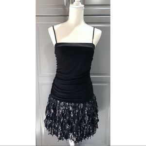 Black Distressed Sequin Dress✨